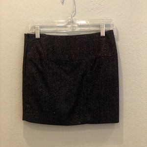 Black and Silver Metallic Mini Skirt